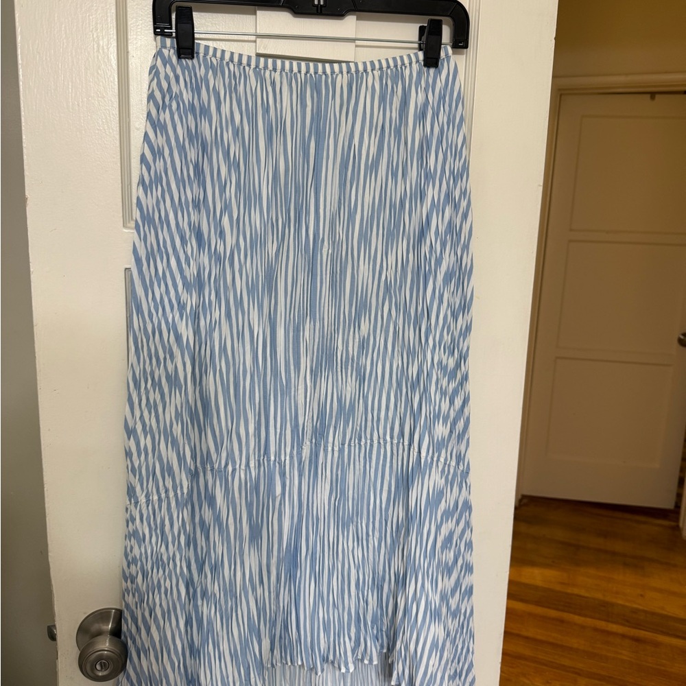 Vince Light Blue and White Printed Maxi Skirt